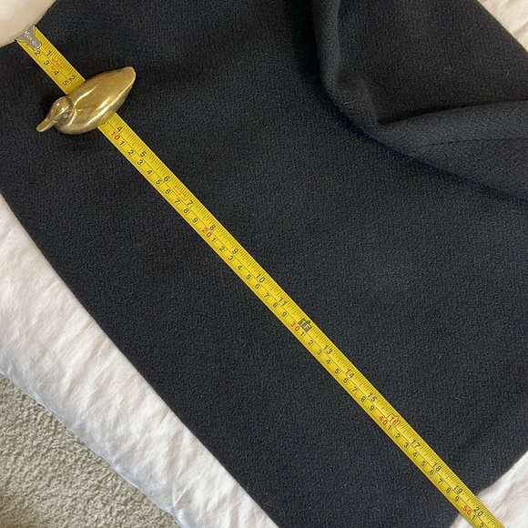 Ralph Lauren Wool Blend Wrap Pencil Skirt Leather Buckle Lined Black Size 10 - Picture 6 of 7